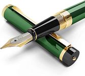 Dryden Designs Fountain Pen - Medium Nib Premium Box | 6 Ink Cartridges Included | Emerald Green