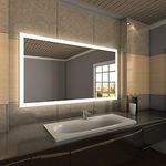 MIRROR WORLD Wall Mirror 24x30 high Brightness (Adujstable) Touch Sensor Mirror for Makeup, Bathroom Vanity Lighted Mirror Backlit (Natural Daylight Framed) (Wall Mount Rectangular Mirror)-W8.