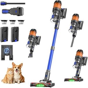Cordless Vacuum Cleaner,120Min Runtime with 2 Batteries for Pet Hair Carpet
