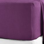 100% Brushed Cotton Soft Flannelette 25CM/10" Fitted Sheets 12 Colours (Double, Purple)