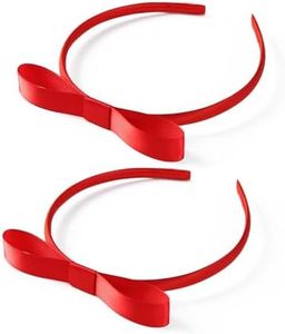 Kavoc 2Pcs Red Bow Headbands for Women Girls for World Book Day Halloween Christmas Cosplay Party Supplies