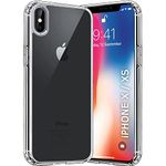 TheGiftKart Ultra-Hybrid Crystal Clear Back Case Cover for iPhone X/XS | Shockproof Design | Camera Protection Bump | Hard Clear Back | Bumper Case Cover for iPhone X/XS (Silicone | Transparent)