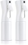 Hair Spray Misting Bottle - Ultra Fine Continuous Mist Sprayer For Hairstyling, Cleaning, Plants & Skin Care Hair Spray Bottle with Trigger, Continuous Spray Water Bottle - White (200ML,2PC)