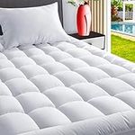 TEXARTIST Twin XL Size Mattress Pad Single Pillow Top Mattress Cover Quilted Fitted Mattress Protector Soft Top 8-21" Deep Pocket Cooling Mattress Topper for Home Dorm Hotel Bed(39x80 Inches,White)