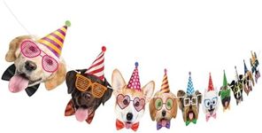 Hooqict Dog Birthday Banner Dog Birthday Party Decorations for Backdrop Dog Themed Party Banner Dog Face Happy Birthday Sign for Girls Pet Puppy Theme Birthday Party Supplies