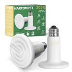 HARTOMPET 200W White Ceramic Heat Emitter - No Light Reptile Heat Lamp for Lizards, Bearded Dragon, Amphibians, Chickens, Dogs, Cats - Perfect for Aquariums & Pet Brooder Coop Heating - ETL Listed