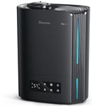 Humidifiers for Bedroom & Large Room, 6L Top Fill Cool Mist Humidifier for Home, Quiet Humidifiers with Essential Oils Diffuser, 3 Mist Levels adjustable with Humidistat, Dual 360°Rotation Nozzles, Easy Clean, Multi Timers, 7-Color LED, for Baby Kids, Office, Bedroom, Plant, Nursery