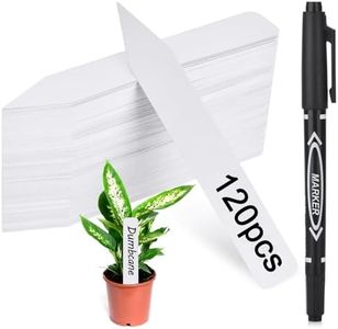 Plant Labels 120PCS, Darfukei Outdoor Waterproof Garden Markers, Plastic Nursery Seed Plant Tags with Bonus a Permanent Marking Pen, Gardening Gifts for Women Men…