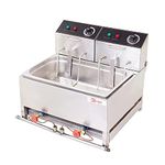 Kiran Enterprises Stainless Steel Electric & Gas 23 Liter Capacity Deep Fryer For Bulk Frying for Restaurant and Kitchen and commercial Use