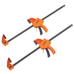 VEVOR Bar Clamps for Woodworking, 2-Pack 24" One-Handed Clamp/Spreader, Quick-Change F Clamp with 300 lbs Load Limit, High-Strength Plastic and Carbon Steel, Wood Clamps for Woodworking Metal Working