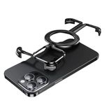 MILLION CASES® Back Cover Case for iPhone 15 Pro Max Soft Flexible TPU Shockproof Protective Pivot Guard Magnetic Ring Stand Case(Black)