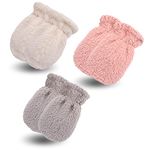 Pesaat Fleece Warm Baby Gloves Double Layer Winter Mitten For Boys Infant Toddler Girls Anti-Scratch Mittens (3pcs-a)