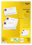 SIGEL DP930, 85x55 mm (A4), Business Cards, mp, 185 gsm, printable, bright White, 600 Piecesequal to60 sheets