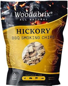 Woodabrix Hickory Wood Chips I BBQ Wood Chips are suitable for Charcoal, Gas and BBQ/Smoker I 100% Natural and Eco-friendly I 800 grams (3.2 Litre / 195 cu in)