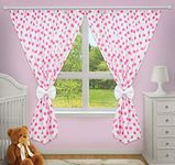 Luxury Decorative Curtains for Baby Room Matching with Our Nursery Bedding Sets (Big Pink Stars on White Background)