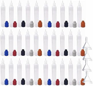 JOYWEE (30 Pack, Multi Color Caps) 30ml PE Pen Plastic Bottle with Childproof Cap for Vape Liquid, Light Oil, Paint, dropper bottle eliquid bottle liquid bottle squeeze bottle TIP Dropper Bottle