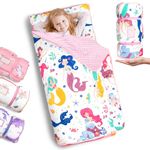 Nap Mat- Toddler Nap Mat with Pillow & Fleece Blanket- 55''*35''*3'' Nap Mat for Toddlers- Nap Mats for Preschool, Daycare