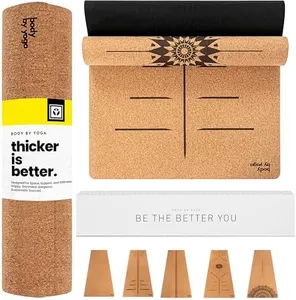 Luxury Cork Yoga Mat - Non Slip, Extra Thick Grip. Thicker, Longer, and Wider for More Comfort and Support. Tough Enough For Hot Yoga. Natural, Non Toxic, and Eco Friendly. Optional Alignment Lines.