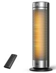 Dreo 23 Inch Space Heater, 2000W Silent Electric Heaters for Bedroom with Remote, 12H Timer, 70° Oscillation, 5 Modes, PTC Ceramic with Thermostat,Fast and Safe Heater for Large Room, Office, Silver