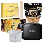 Mylee Hard Wax Kit - Professional Hair Removal Set with Digital Wax Heater, Hard Stripless Wax, Waxing Essentials, for Face, Body, Bikini, Painless, Peelable Hot Wax (Jasmine Wax)