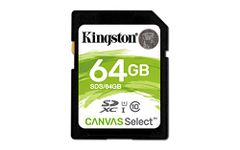 Kingston Digital Select 64GB SDXC Class 10 SD UHS-I 80MB/s R 10MB/s W Flash (SDS/64GB)