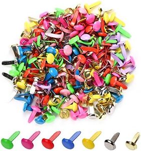 moinkerin 200 Pcs Mini Brads Metal Brad Fasteners Split Pins Pastel, 8mm x 12mm Multicolor Round Brads for Paper Craft DIY Stamping Scrapbooking