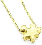 Gold Jigsaw Puzzle Piece Necklace H