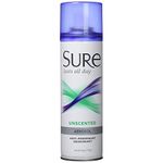 Sure Anti-Perspirant Deodorant Aerosol Spray Unscented - 6 oz, Pack of 6