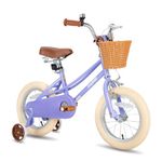 JOYSTAR 14 inch Kids Bike for 3-5 Years (39"-47") Boys & Girls, Child Bicycle with Training Wheels & Basket,Purple