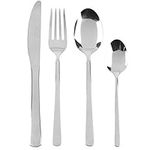 Russell Hobbs RH00022GP Vienna 16 Piece Cutlery Set - Stainless Steel Silverware, Service for 4, Tableware with Forks, Knives, Tablespoons and Teaspoons, Dishwasher Safe Flatware, Mirror Polished