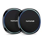 NANAMI Fast Wireless Charger [2 Pack] - Qi Certified Wireless Charging Pad for iPhone 15/14/13/13 Pro/12/SE 2020/11 Pro/XS Max/XR/X,10W for Samsung Galaxy S23/S22/S21/S20/S10/S9/Note 20/10,New Airpods