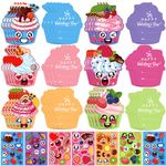 JULBEAR 36 PCS DIY Valentine's Day Cake Craft Kits for Kids,Make Your Own Valentines Cake for Classroom Activities Valentines Day Paper Decoration