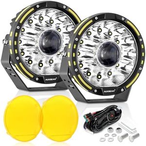 Auxbeam 7 Inch Amber Offroad Lights, Round Offroad Lights with Amber Covers Combo Kit, 230W 33332LM Extremely Bright LED Driving Fog Light with DT Wiring Harness for Truck Jeep Pickup ATV UTV