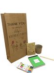 Eco Friendly Birthday Pre-Filled Party Bags Personalised No Plastic Bag & Fillers - Swag Goody Loot bags with contents, includes a packet of wildflower seeds, pot, planter, pad, pencils, stickers.