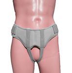 Professionally Designed Adjustable Hernia Belt Support Compression Truss Brace Reducible Inguinal Abdominal Relief with Advance Removable Pads - Post & Pre Surgery Hernia Belt by SC (L, Grey)