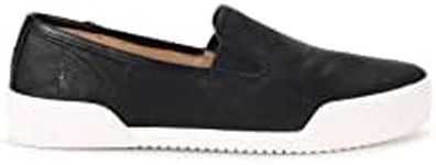 Frye Women's Mia Slip On Leather Fashion Sneakers Black/Burnished Waxy Leather, Size 9