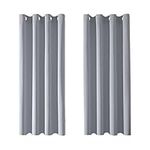 MRTREES Blackout Curtains Bedroom 57 Drop 2 Panels Light Grey Eyelet Thermal Curtain for Living Room Soft Texture Window Treatments for Kids 55x57 Inch 140x145 CM