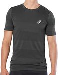 ASICS Sport Seamless Mens Running Fitness Knit T-Shirt Shirt Tee Dark Grey - XL