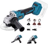 KATSU FIT-BAT 21V Brushless Cordless Angle Grinder 115mm 125mm with Oscillating Multi Tool Adapter Attachment Kits for Grinding Cutting Polishing, No Battery and Charger 102617