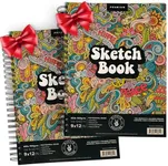 Marker Sketch Book Pack 9 x 12 inches Sketchpad, 2 Pack Pads 100 Sheets Marker Sketchbook for Drawing Spiral Sketch Book Bound 65lb Sketch Book for Markers and Art Drawing Book for Adults Artists