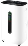 20L/Day Home Dehumidifier, Digital Humidity Sensor, XL 6.5L Water Tank, Removes Condensation, Humidity, Damp, Moisture, Laundry Drying, Continues Drainage, Auto-Off, 24 Hours Timer for Homes, Offices