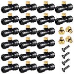 Misting Nozzles Kit Include Water Misting Nozzle Tees Thread 1/4 Inch and Brass Orifice Nozzle with Black Plug for Outdoor Spray Cooling System (48 Pieces)