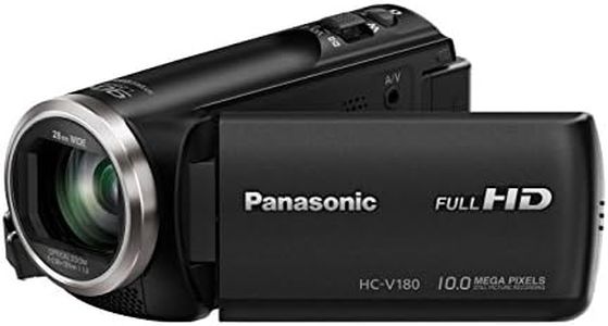 Panasonic HC-V180EG-K Full HD Camcorder - 1/5-8 Inch Sensor / 50 x Optical Zoom / 28 mm Wide-Angle Lens/Optical 5-Axis Hybrid OIS+ Image Stabiliser/Black
