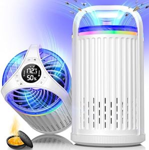 Fruit Fly Traps for Indoors, Smart Insect Trap Indoor,Gnat Traps for House Indoor for Fruit Flies, Moths, Fungus Gnats, Mosquitos, One-Click Start, Auto Mode, Adjustable Fan& Brightness,White