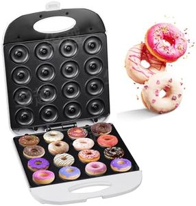 Mini Donut Maker, Mini pancakes maker Machine for Breakfast, Snacks, Desserts & More with Non-stick Surface, cake machine, Double-sided heating Makes 16 Doughnuts