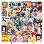 CodersParadise Pack of 56 - One Punch Anime Vinyl Stickers for Laptop, Journal, Guitar, Mobile Phone - Waterproof Residue Free Stickers