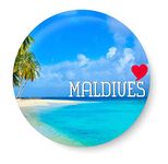 PEACOCKRIDE Love Maldives Souvenir l Travel I Pin Badge (Metal, Multicolour,75mm)