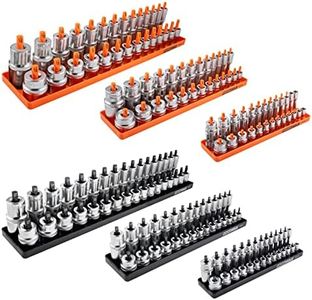 OEMTOOLS 22418 6 Piece Socket Tray Set, Orange and Black | Metric & SAE Deep and Shallow Socket Organizers | Holds 80 SAE & 90 Metric Sockets | 1/4" Drive, 3/8" Drive, and 1/2" Drive