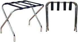 Harbour Housewares Folding Metal Luggage Racks - Chrome - Pack of 2