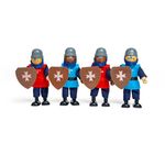 Bigjigs Toys Medieval Wooden Toy Knights - 4 Knights Doll Set for Wooden Castle, Knights Toys, Medieval Dolls House People, Doll's Playsets